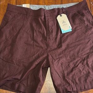 Prana Purple Flat Front Shorts with Cotton-Blend Fabric